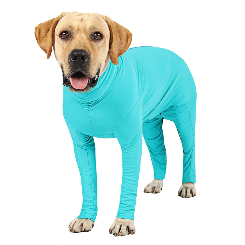 Etdane Dog Onesie After Surgery Pet Surgical Recovery Suit Anti Shedding Bodysuit for Female Male Dog Long Sleeve Claming Pajamas with Legs Blue/XXL XX-Large