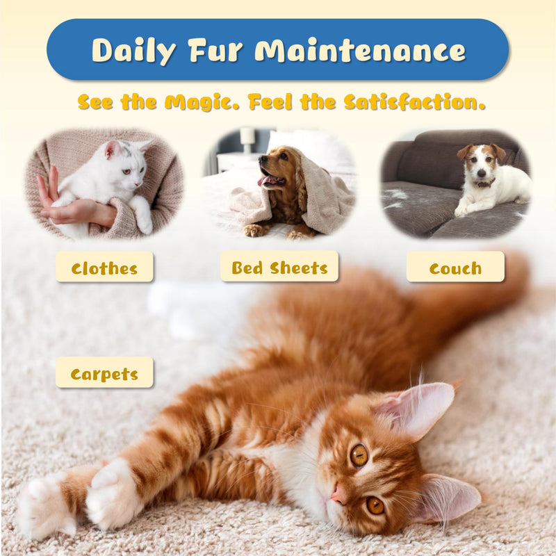 Premium Electrostatic Pet Hair Remover Gloves (2PCS - Large & Small) - Reusable Washable Cat & Dog Fur Removal Tool for Furniture, Clothes, Carpet, Car Seats Deep Cleaning - PawsPlanet Australia