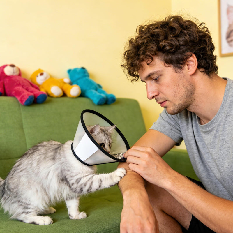 SUQ Pet Cone Recovery, Small Size Cone Adjustable Elizabeth Protective Collar, Anti-Bite Lick Safety Neck Cover, for after Surgery Wound Healing, Bathing, Trimming Nails, Neck circumference 26-33cm