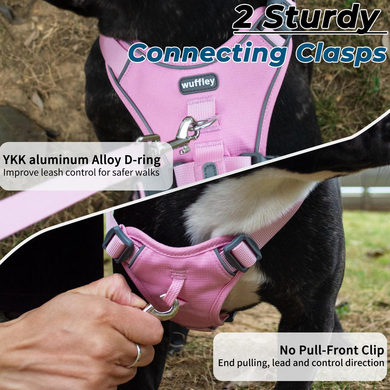 Escape Proof Dog Harness and Leash Set, Lightweight Dog Harness with Lift and Assist Handle, No Pull Reflective Pet Vest for Small Medium Dogs, Ideal for Puppy Walking and Training (Pink, M) Pink (Harness+Leash) - PawsPlanet Australia