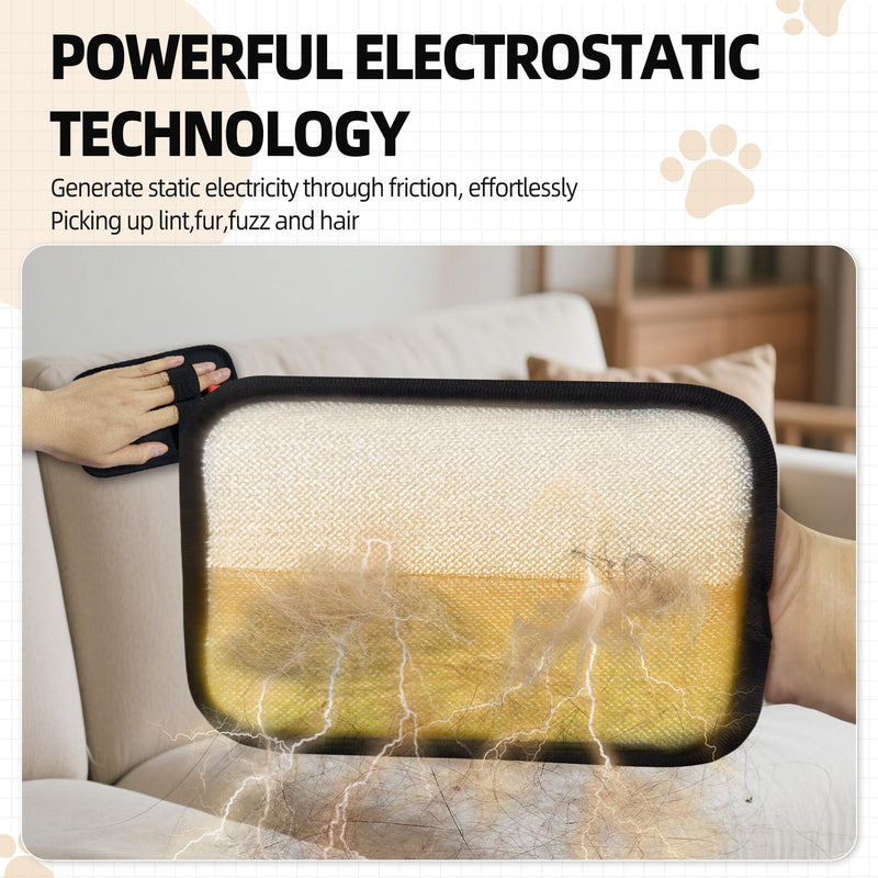 Pet Hair Remover, Reusable Electrostatic Pet Hair Remover Gloves – Double-Sided Grooming & Deshedding Gloves for Cats & Dogs, Pet Fur Removal for Furniture, Carpet, Couch -1 PCS 1 - PawsPlanet Australia