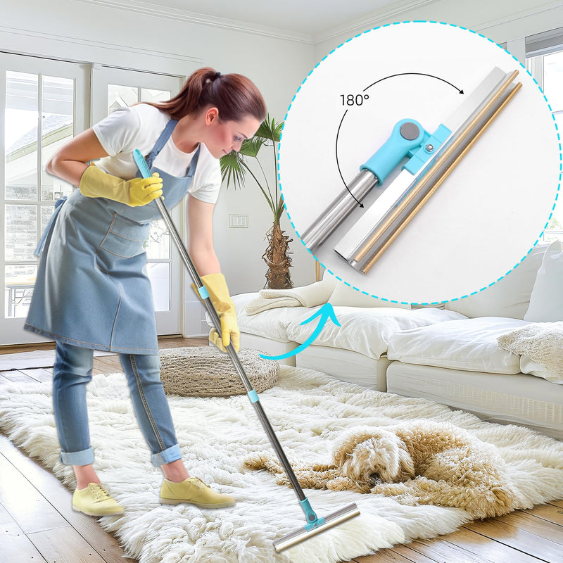 4 Packs Different Pet Hair Remover Set with Storage Bag - 180° Rotating Carpet Scraper Rake, Medium & Small Hair Removal Cleaner Tool for Couch Carpet Rug, Pet Comb for Shedding Grooming - PawsPlanet Australia