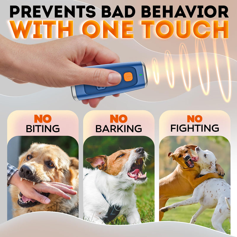 Stop Dog Barking Instantly – Ultrasonic Dog Bark Deterrent Device Humane No-Shock Barking Silencer & Dog Trainer for Indoor & Outdoor Use Effective Bark Control Solution for Dogs up to 90 LBS 10-90 LBS