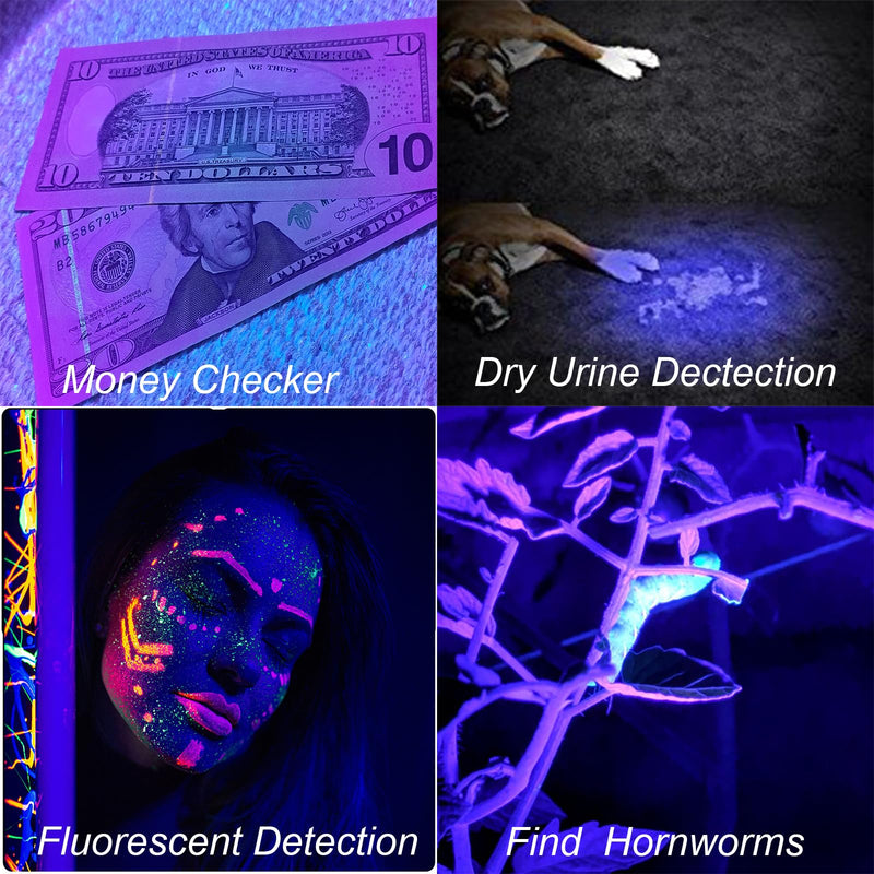 395nm UV Flashlight, Mini Ultraviolet Blacklight Detector for Dry Dog Urine, Pet Stains, Small LED Black Light Torch for UV Glue Curing, AC Leak Detection & Scorpions Finder - PawsPlanet Australia
