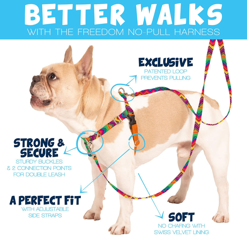 2 Hounds Design Freedom No Pull Dog Harness, Adjustable Harness, Easy Walking & Comfortable Control, Fits Small, Medium & Large Dogs, Solid Colors, Made in USA, 1" LG, Brown - PawsPlanet Australia
