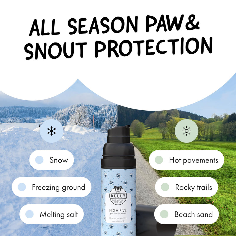 Belly Snout & Paw Cream for Dogs (1.7 oz) - 100% Natural Lick Safe Moisturizer, Soother & Protector for Cracked Paws, Snow & Salt - Fragrance Free - Elbows, Paws & Snout Soother for Dogs - PawsPlanet Australia