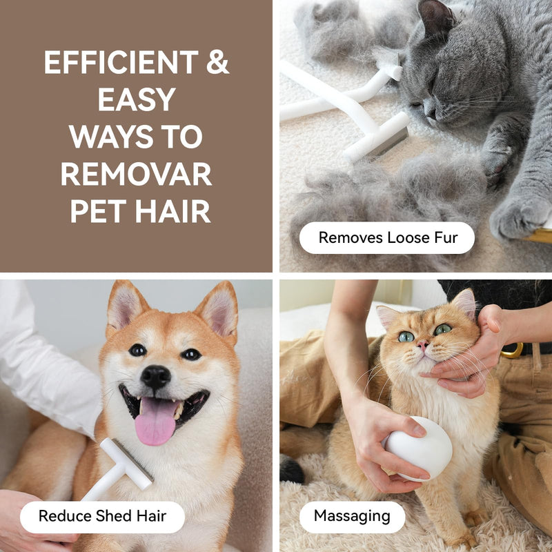 aumuca Pet Deshedding Brush with Silicone Cat Brushes for Massage - PawsPlanet Australia