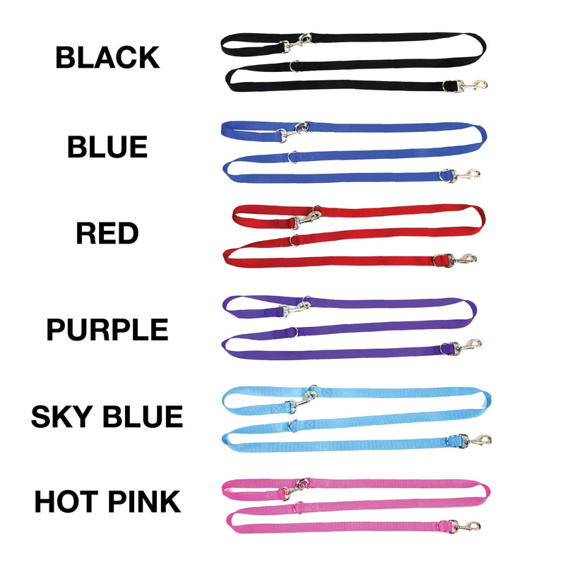 Blue-9 Multi-Function Hands Free Dog Leash, Double Attachment 6 Foot Adjustable Lead for Obedience, Running, and Agility Training (Hot Pink, Small Medium) Hot Pink