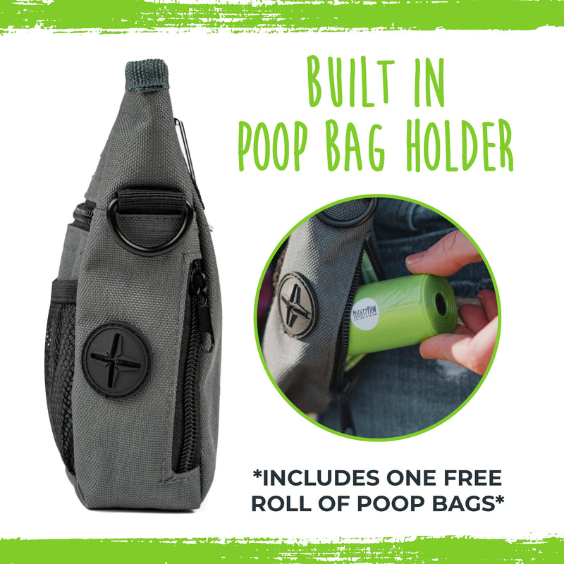Mighty Paw Dog Treat Pouch 2.0 - Hands-Free Design - Strong Magnetic Closure - Quick Access To Your Pup's Treat - Closes Easy To Prevent Spills - No More Fumbling - Perfect For Long Walks Or Training Grey - PawsPlanet Australia