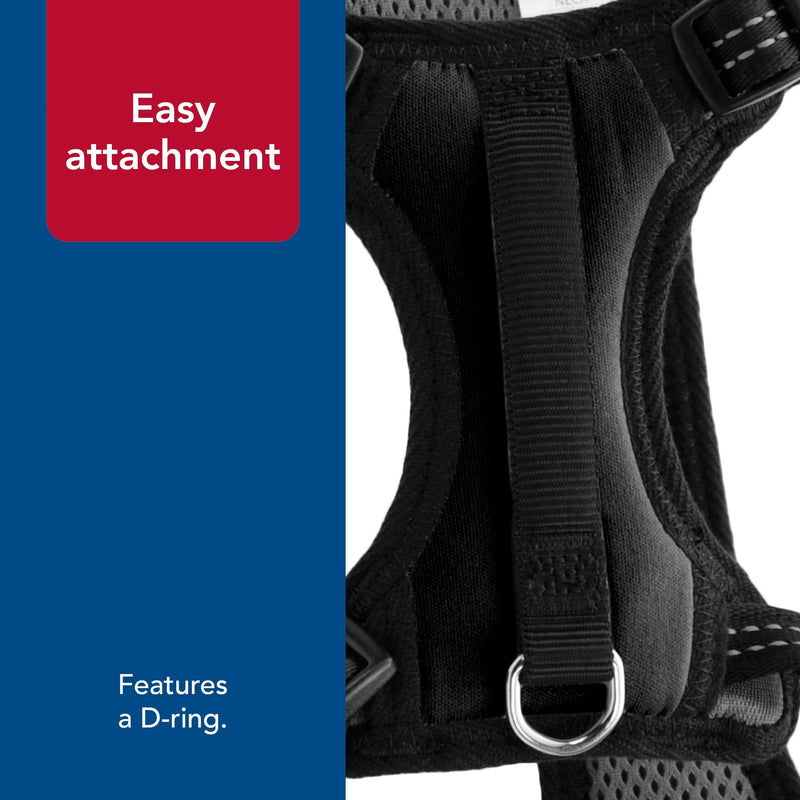 Coastal Pet Reflective Control Handle Harness - Reflective Harness for Dog - Comfortable Fit - Easy Control - Easy On/Off Design - Safety Equipment for Dogs - Black, Girth: 26"-38" x Neck: 16"-24" Medium - Girth: 20"-30" x Neck: 12"-18" - PawsPlanet Australia