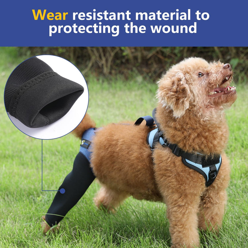 COODEO Dog Recovery Sleeve, Pet Wounds Prevent Licking, Bite, Keep Dry, Abrasion Resistant Dog Recovery Suit, Washable Neoprene 2.5mm Thick and Waterproof, Cone Collar Alternative (S) S - PawsPlanet Australia