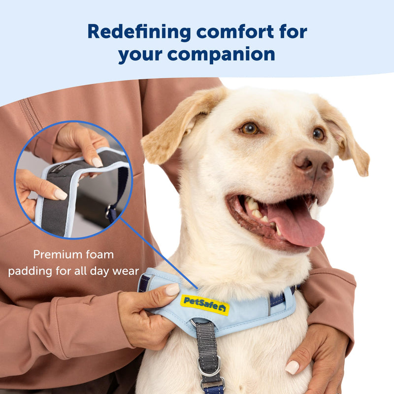 PetSafe Easy Walk Comfort No-Pull Dog Harness Full-Body Padding - Better Walks on The First Use - 5 Points of Adjustment Medium/Large, Blue