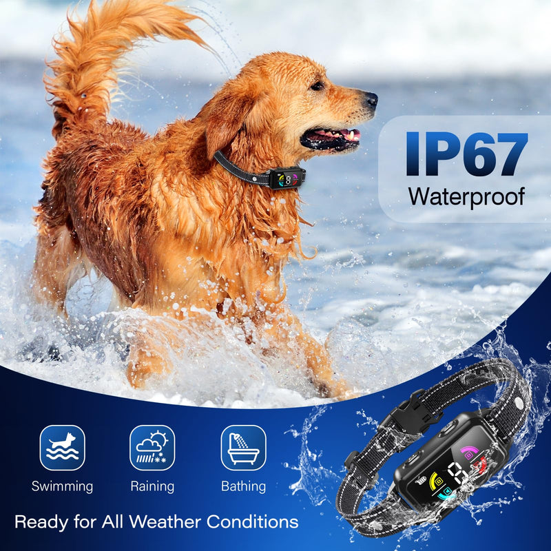 Dog Bark Collar for Large Medium Small Dogs, Smart Automatic AI Bark Collar for Dogs,Effective Anti Barking Training Collar with IP67 Waterproof, 6 Safe Training Modes and 8-Level Sensitivity 1 Pack - PawsPlanet Australia