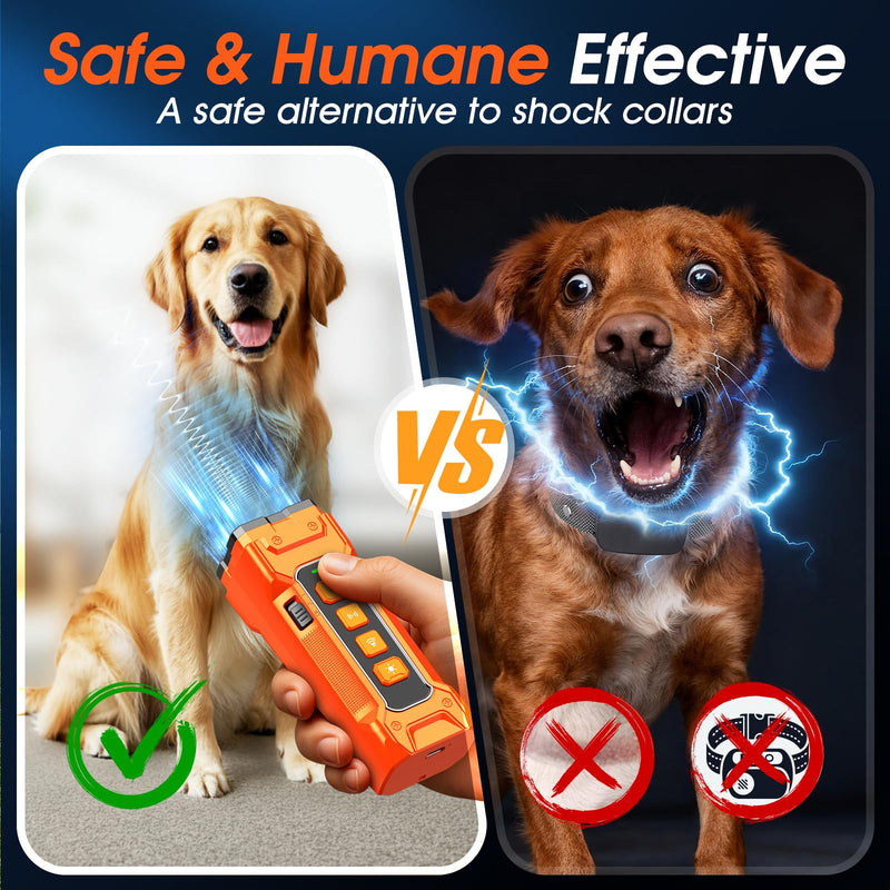 Dog Bark Deterrent Devices, Anti Barking Device 3X Ultrasonic Bark Control Device 50ft Range, Rechargeable & Safe Dog Training Tool for Quiet Walks and Peaceful Homes