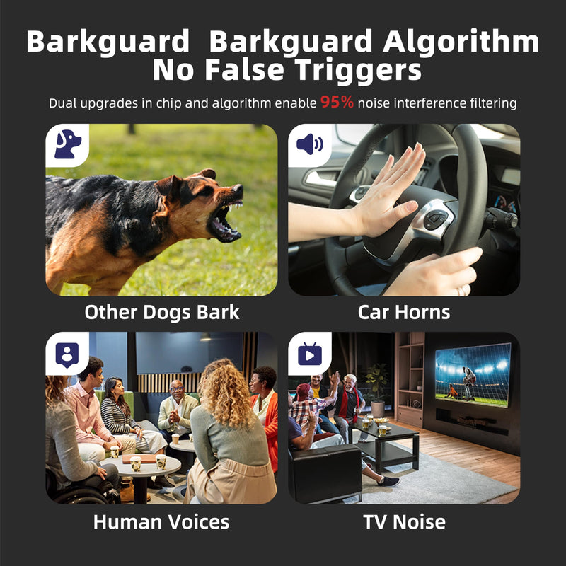 [2025 New Tech] Smart Bark Collar with Bark Tracking for Large Medium Small Dogs 8-130lbs, Rechargeable Anti Barking Training Collar with 9 Adjustable Sensitivity & 4 Shock Levels Gloss Black