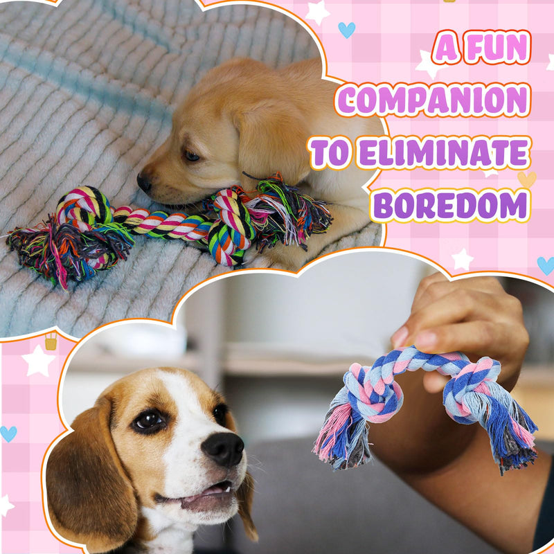 Paterr 12 Pcs Rope Dog Toys Multi Color Puppy Rope Toy Cotton Puppy Toys Dog Chew Rope Puppy Teething Toys for Small and Medium Dogs Puppies - PawsPlanet Australia