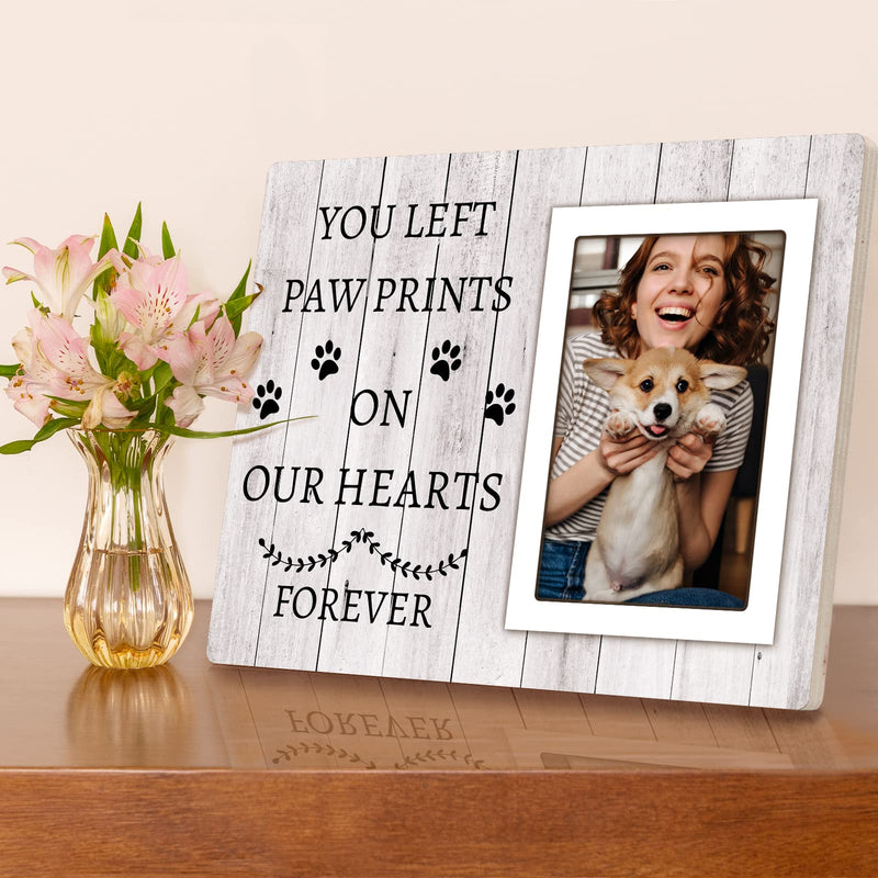Pet Memorial Gifts for Dogs, Dog Memorial Gifts for Loss of Dog, Loss of Dog Sympathy Gift, Dog Remembrance Gift - 4x6 Dog Memorial Picture Frame with Paw Prints, Dog Loss Gifts - PawsPlanet Australia