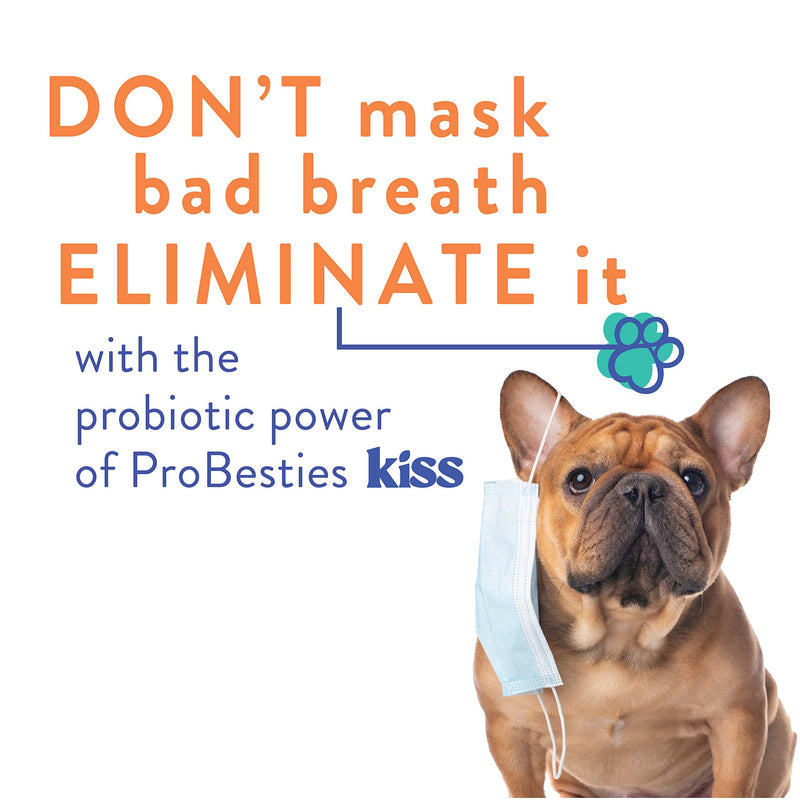 ProBesties Kiss (lg) - Bad Breath Treatment for Dogs - Dog Breath Freshener & Probiotic Perio Support - Dog Bad Breath Eliminator Large (Pack of 30)