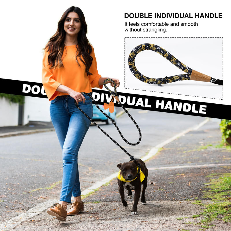 lynxking Slip Lead Dog Leash Reflective, Heavy Duty Comfortable Strong Rope Leash for Large, Medium Dogs, No Pull Pet Training Leash (Black, Large 1/2in x 6ft-Slip Lead) Black - PawsPlanet Australia