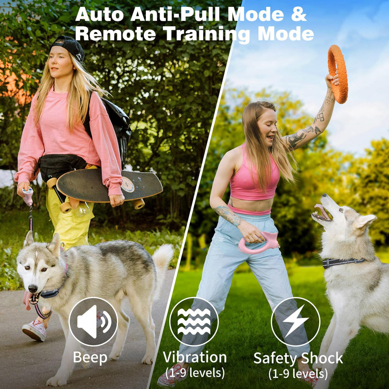 PaiPaitek No-Pull Dog Training Collar with Remote - Automatic Anti-Pull Sensor with 3 Training Modes (Beep/Vibration/Shock) for Effective Leash Training and Behavior Correction PD800-Black - PawsPlanet Australia