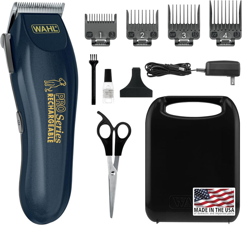 Wahl Home Pet Pro-Series Complete Pet Clipper Kit, for Pet Grooming, Trimming, and Touchups, Works Best on Fine to Medium Coated Dogs and Cats, or for Double Coated Clipping, 9590-210