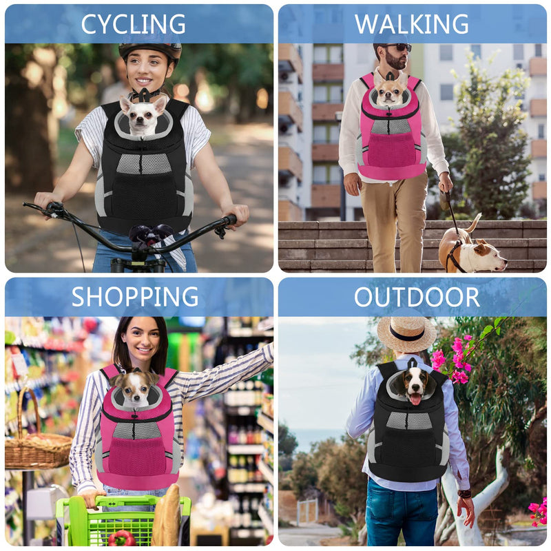 SMONT Dog Backpack Carrier Pet Lightweight Dog Carrier Backpack Small Dog Front Backpack Breathable Dog Carriers for Small Dogs with Safety Belt for Outdoor Hiking Travel Use S (2-7 lbs) Black Small(2-7 Ibs) - PawsPlanet Australia