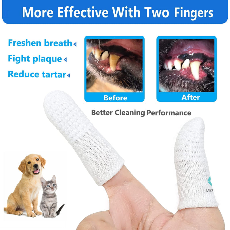 Pet Toothbrush for Small to Large Dogs Cats,Soft High Grade Finger Toothbrush,Teeth Oral Cleaning,Dental Care, 1 Set for Two Fingers White (12) 12