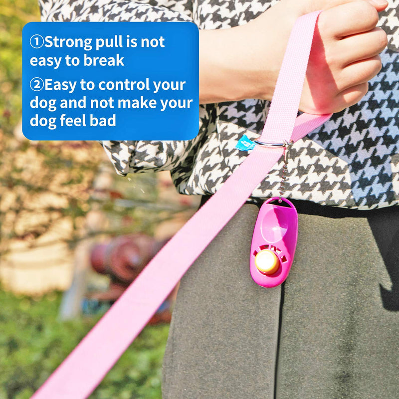 BAAPET 15/20/30/50/100 ft Long Dog Training Leash with Clickers for Small, Medium and Large Dogs or Cats (15 Feet, Pink) 15 Feet - PawsPlanet Australia