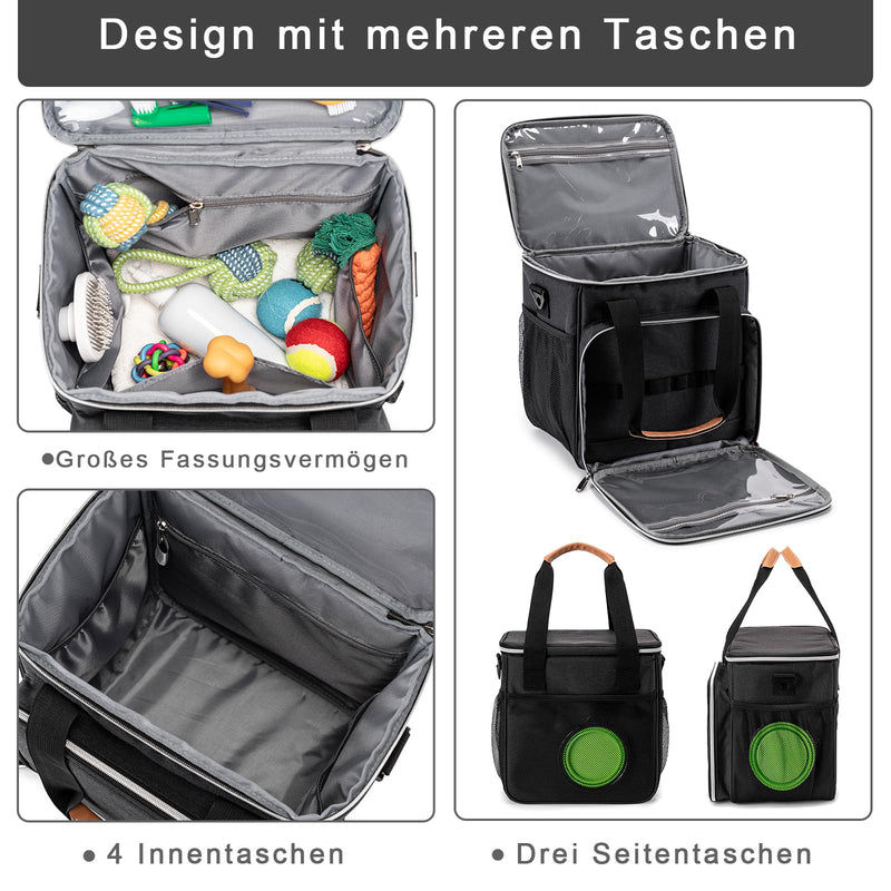 Pet Grooming Bag, Dog Grooming Supplies Organizer Tote Bag, Perfect for Pet Grooming Tool Kit Accessories-Black Black - PawsPlanet Australia