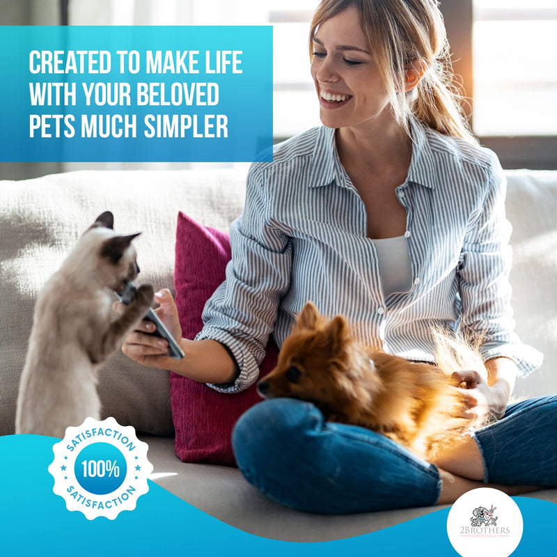 Couch Pet Hair Removal Tool and Roller - Reusable, Easy-to-Clean Dog Hair Remover for Couch and Car, No Batteries or Mess, Ideal for Cat Hair Too Blue - PawsPlanet Australia