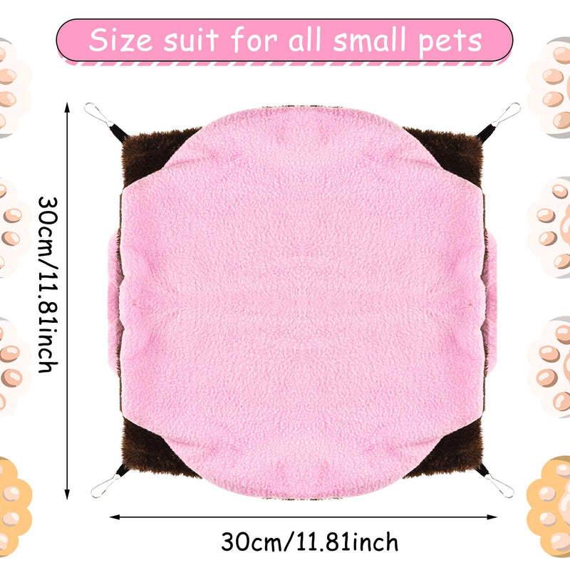 XINRUI 3 Tier Ferret Rat Hammock,Guinea Pig Cage Accessories,11.8x11.8 Inches,Pet Cage Hanging Bunkbed Hammock for Small Animals,Guinea Pig,Ferret,Kitten,Squirrel,Chinchilla,Rat,Parrot pink - PawsPlanet Australia