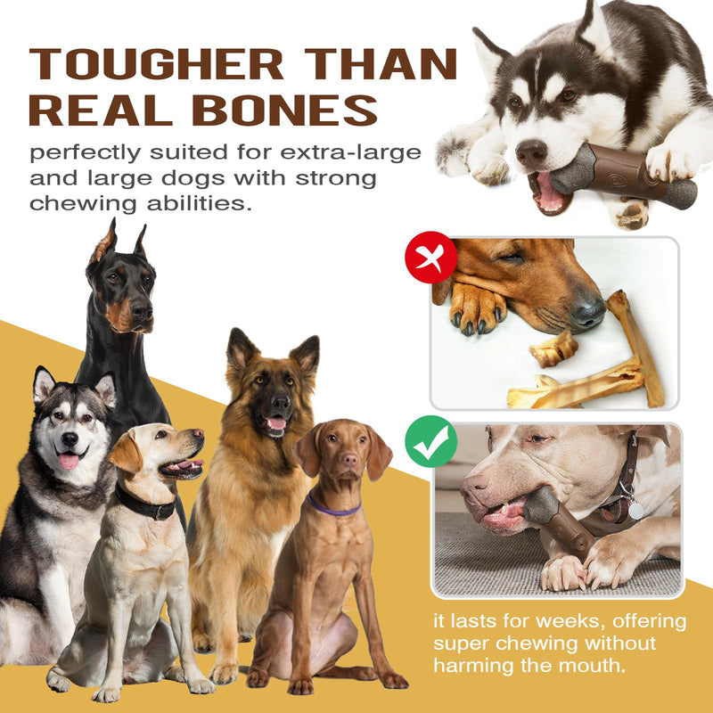 Dog Chew Toy for Aggressive Chewers Tough and Long-Lasting Toy for Large/Medium Dogs - Ideal Chew Toy Great for Teeth Cleaning and Playtime (brown) brown - PawsPlanet Australia