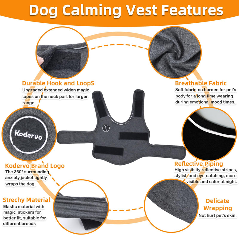 Dog Anxiety Jacket, Skin-Friendly Dog Calming Shirt - Dog Coat for Thunder, Fireworks, Vet Visits and Separation - Keep Pet Calm Without Medicine & Training, Anti Anxiety Vest for Dogs Small Light Grey - PawsPlanet Australia