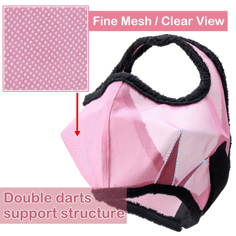 LEAFOREST Horse Fly Mask UV Protection Mesh All Round Without Ears for Donkey Equine Horses Pink Full