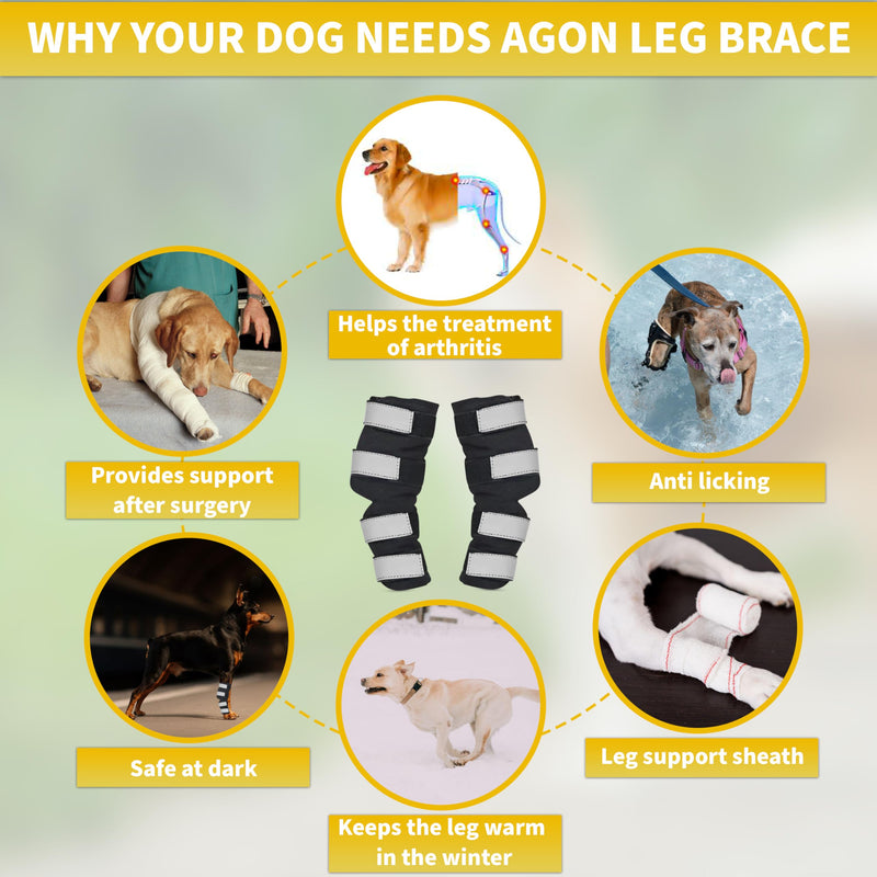 AGON Dog Hock Brace Supportive Pair Hock Joint Brace with Metal Strings and Reflective Wraps Compression Straps Canine Back Leg Protects Wounds. Heals Injuries Sprains Loss Stability by Arthritis Extra Large - PawsPlanet Australia
