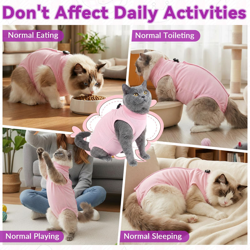 Cat Surgery Recovery Suit Female Medium, Kitten Onesie Bodysuit for Cat After Surgery, Cone of Shame Alternative Suit for Cat Anti Licking Spay Abdominal Wounds Skin Diseases Protection (Purple, M) Purple