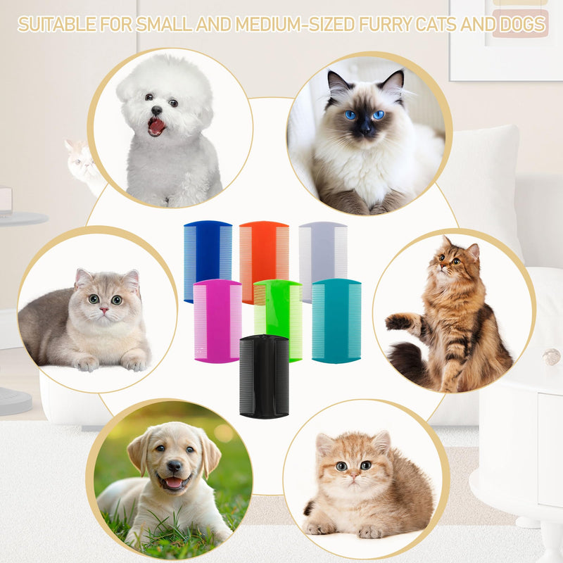 140 Pcs Flea and Tick Grooming Tool Bulk- Double Sided Comb for Cats Dogs Lice and Tick Comb for Small Pets, Kittens and Puppies (7 Colors) - PawsPlanet Australia
