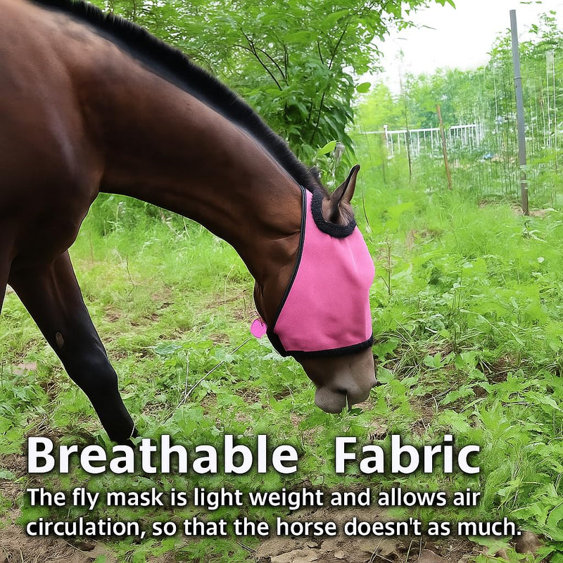 Horse Fly Mask with UV Protection – Breathable & Adjustable Fly Masks for Horses, Ponies, Miniature Foals, Drafts, Arabians, Cob and Full Sizes Comfortable Mesh Face Cover (Light Blue, One Size) Light blue