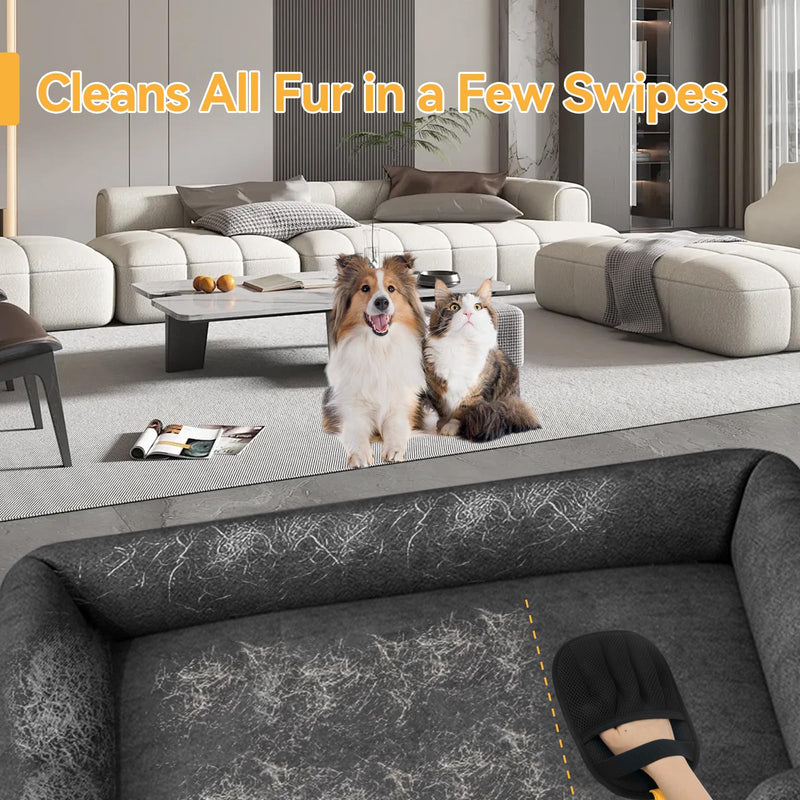Zayin Pet Hair Removal Glove - 2 Pack Five Finger Electrostatic Pet Hair Remover Glove, Remover Glove Lint Rolls into Strips, Dog and Cat Hair Removal Tool for Furniture, Couch, Car & Clothes - PawsPlanet Australia