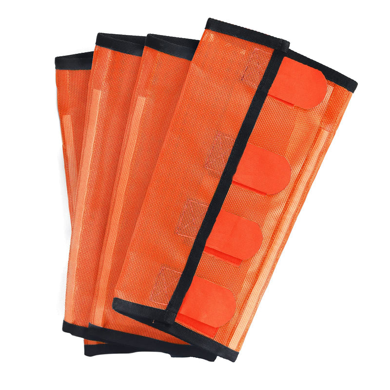Fine Mesh Fly Boots Loose Fitting & Non-Slip Horse Fly Leggings No More Horsefly Nuisance Greatly Reduce Stomping Breathable with Natural Air Flow (Set of 4) Vibrant Orange Small - PawsPlanet Australia