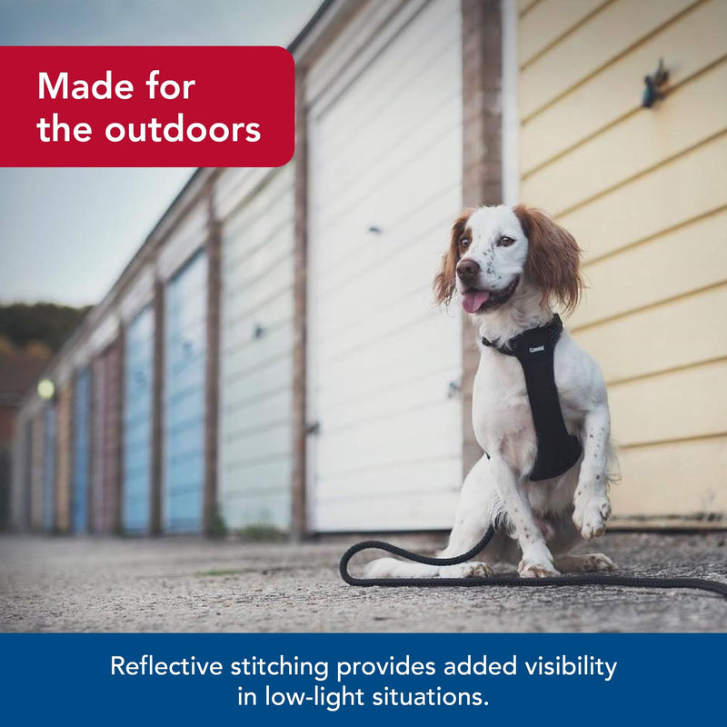 Coastal Pet Reflective Control Handle Harness - Reflective Harness for Dog - Comfortable Fit - Easy Control - Easy On/Off Design - Safety Equipment for Dogs - Black, Girth: 26"-38" x Neck: 16"-24" Medium - Girth: 20"-30" x Neck: 12"-18" - PawsPlanet Australia