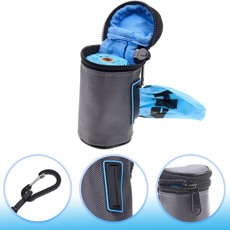 Kare & Kind Pet Waste Bag Dispenser with Carabiner - Double Layer Fabric - Zippered Poop Bag Holder and Pet Waste Bags - Clip On Container Attaches to Leash, Belt, Harness,Collar, Bags - (Black) - PawsPlanet Australia