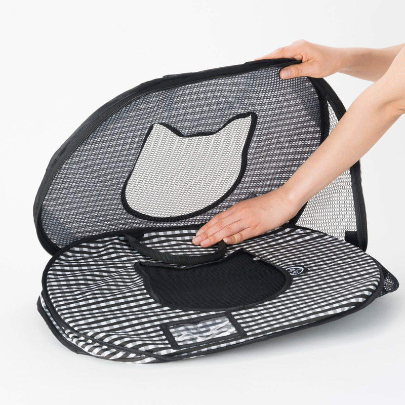 Necoichi Stress-Free Cat Travel Carrier Collapsible Gray White for 2 Cats, for Indoor Cats Small Medium Large Cats(Black) - PawsPlanet Australia