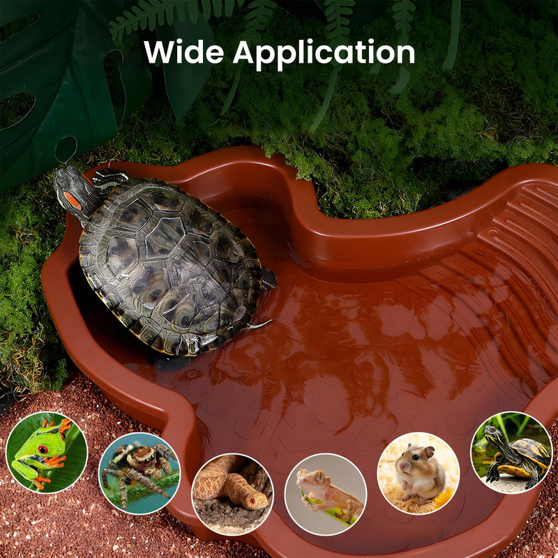 5 Pack Tortoise Water Bowl Set Reptile Bathing Pool with Ramp Leaf and Mango Shaped Reptile Food Dishes Tortoise Habitat Accessories for Turtle Lizards,Snake Feeding, Bathing, Soaking - PawsPlanet Australia