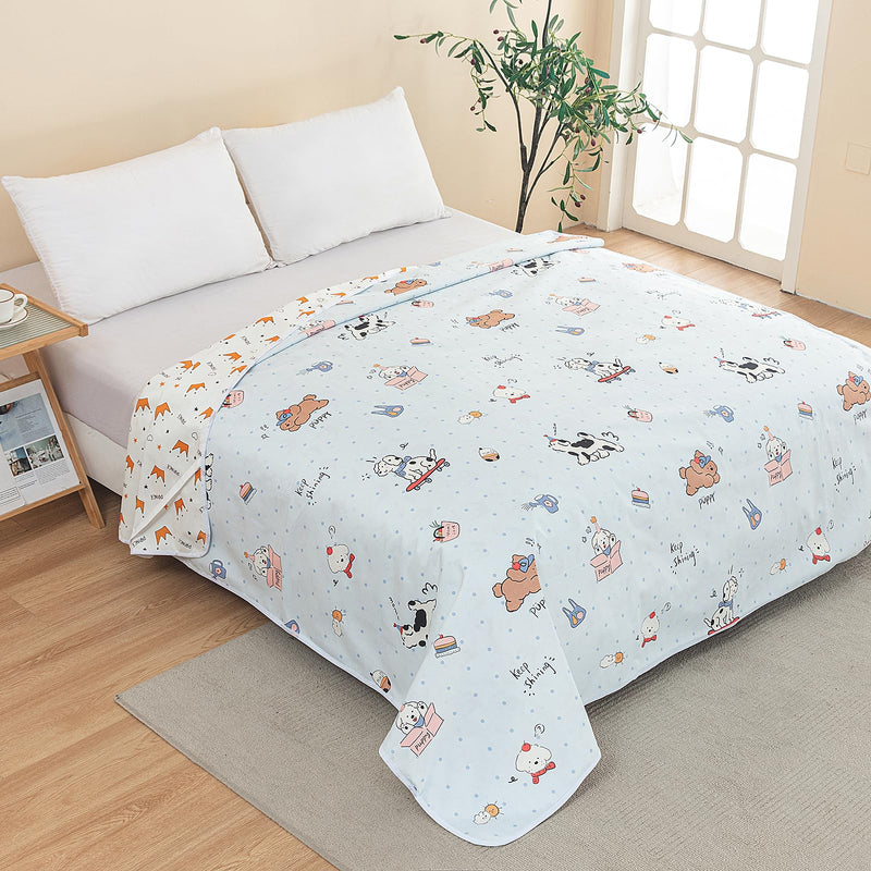 WenBags Waterproof Dog Bed Cover 70 * 78 Inches Throw Size,Pet Hair Resistant Reversible Couch Cover Mattress Protector,Leakproof Bed Liner/Sheet/Blanket for Adults Elderly Pets (Cute Dogs, 70 * 78) 70*78 Cute Dogs - PawsPlanet Australia