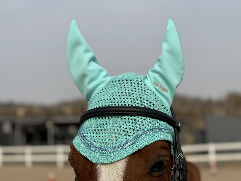 Horse Ear Bonnet/Net/Hat/Horse Hood/Mask Horse Veil Horse Ear Bonnet (Full, Mint) Full