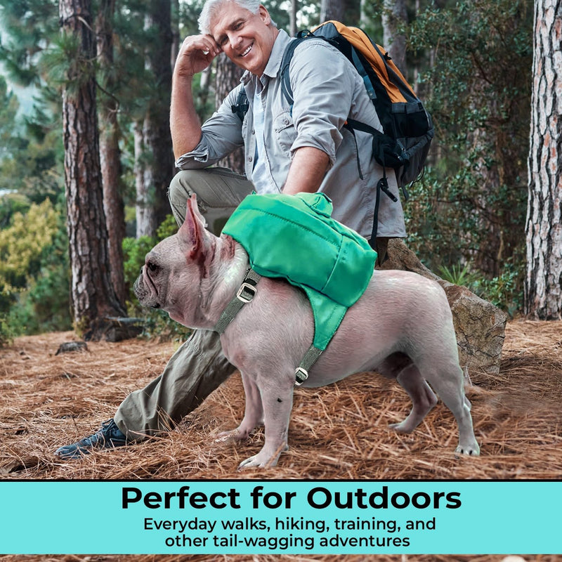 Dog Hiking Backpack Harness Lightweight, Adjustable, and Water-Resistant Pet Poopbag Holder for Outdoor Adventures,Puppy School or Everyday Walks (Medium) Medium - PawsPlanet Australia