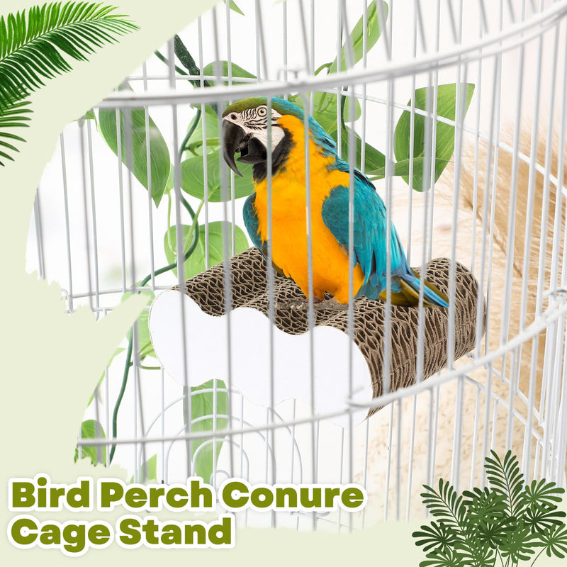 2-Piece Bird Platforms for Macaws, Small Parakeets, Conures, Budgies; Brown Corrugated Paper; Bird Perch, Chew Toy, & Playground - PawsPlanet Australia