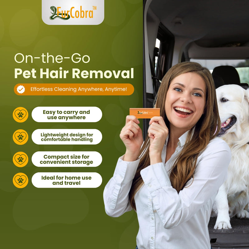 Pro Pet Hair Remover 4.33" - Easy Grip Pet Hair Carpet Scraper, Pet Hair Removal Tool - Cat Hair Remover, Dog Hair Remover for Car, Home Surfaces - Light & Compact Dog Fur Remover Tool - PawsPlanet Australia
