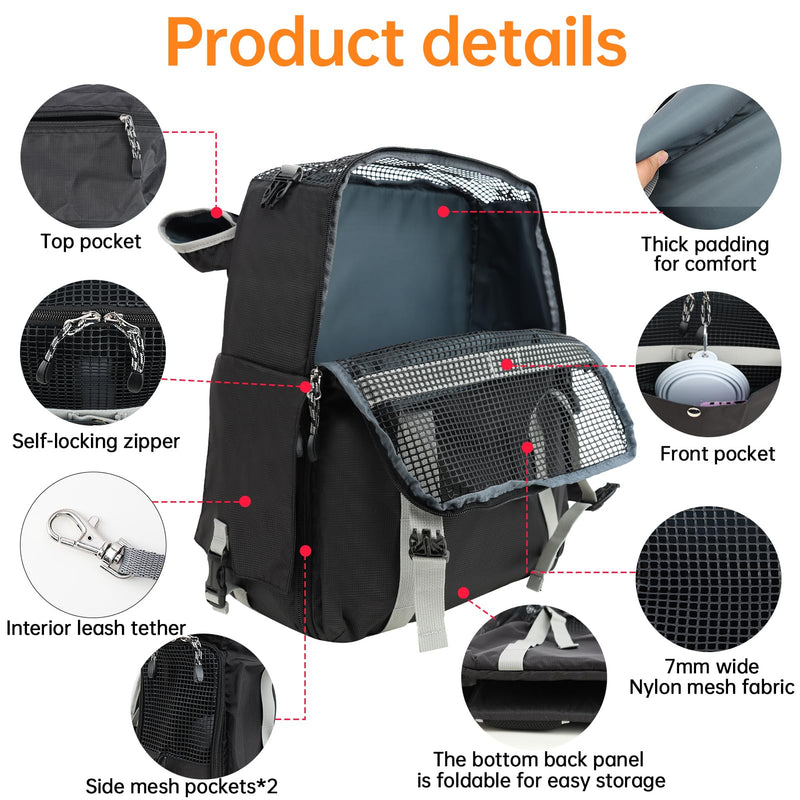 Cat Dog Backpack Carrier for Hiking Travel Portable Pet Daypack-Blue Blue - PawsPlanet Australia